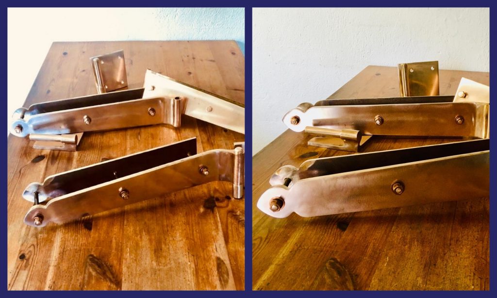 custom designed bronze hinges